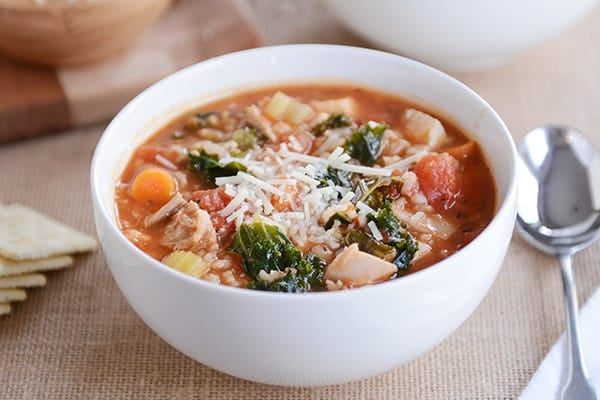 Turkey {or Chicken} and Brown Rice Soup