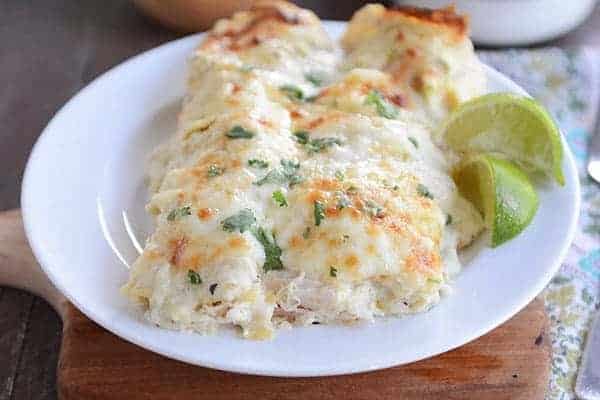 Creamy Green Chile Chicken Enchiladas