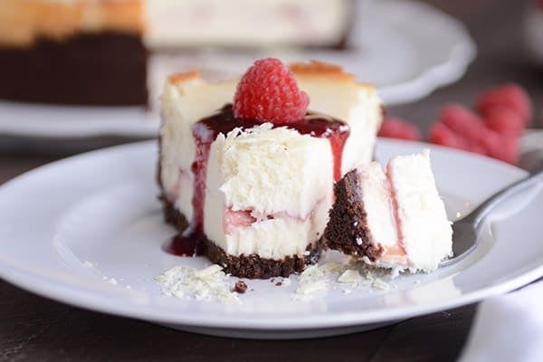White Chocolate Raspberry Truffle Cheesecake