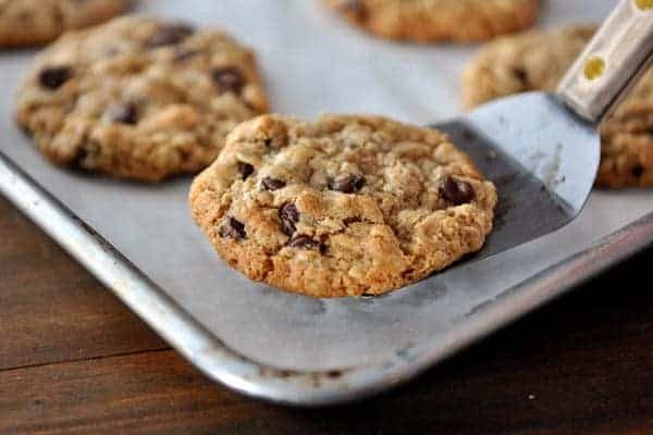 Whole Wheat Coconut Oil Chocolate Chip Oatmeal Cookies