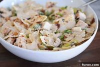 Guilt-Free Bowtie Chicken and Asparagus Alfredo