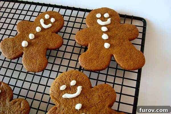 gingerbread cookie men on a cooling rack