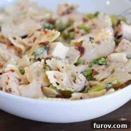 Bowtie Chicken and Asparagus Alfredo