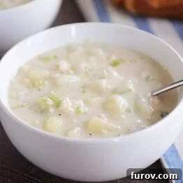 Creamy New England Clam Chowder, a hearty and satisfying soup.
