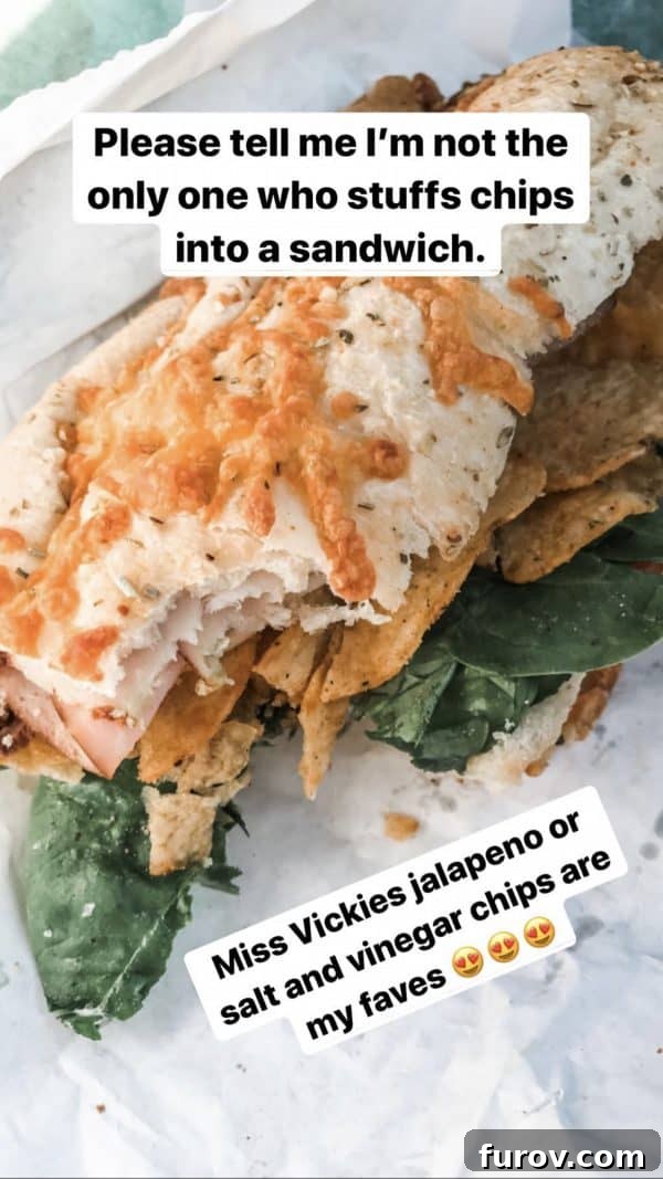 sandwich with chips stuffed inside