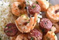 Garlic Butter Shrimp and Sausage Skillet