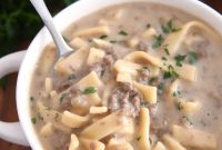 Hearty Creamy Beef Stroganoff Soup