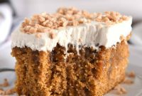 Caramel-Soaked Pumpkin Poke Cake with Whipped Caramel Topping