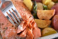 Sheet Pan Lemon Garlic Salmon with Crispy Potatoes and Tender Asparagus