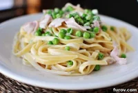 Savory Ham and Sweet Pea Fettuccine