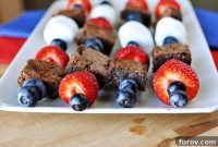 Brownie and Fruit Dessert Skewers