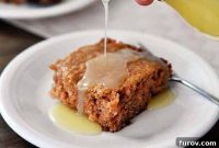 Golden Apple Dapple Cake with Silky Vanilla Bean Crème