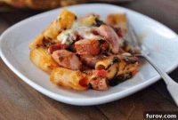 Savory Chicken Sausage Pasta Bake