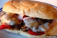 Loaded Steak Hoagies with Sautéed Mushrooms, Onions, and Peppers