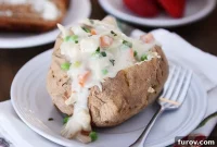 Loaded Chicken Pot Pie Baked Potato