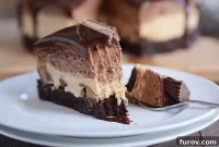 Peanut Butter Chocolate Mousse Brownie Stack