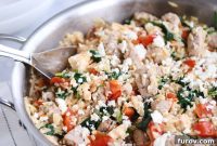 Effortless Mediterranean Pork or Chicken Orzo Skillet
