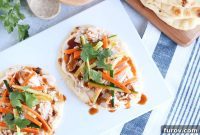 Fast Chicken Banh Mi Flatbread with Two Amazing Sauces