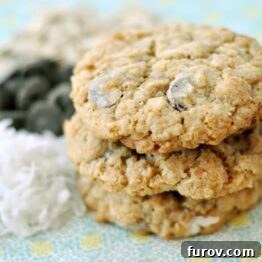 Delicious Cowboy Cookies, ready to be enjoyed.