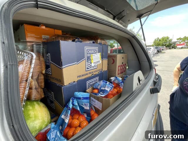Girls' Camp Food Planning: Menus, Tips and Resources for Large Groups 13 Suburban loaded to the max with food.