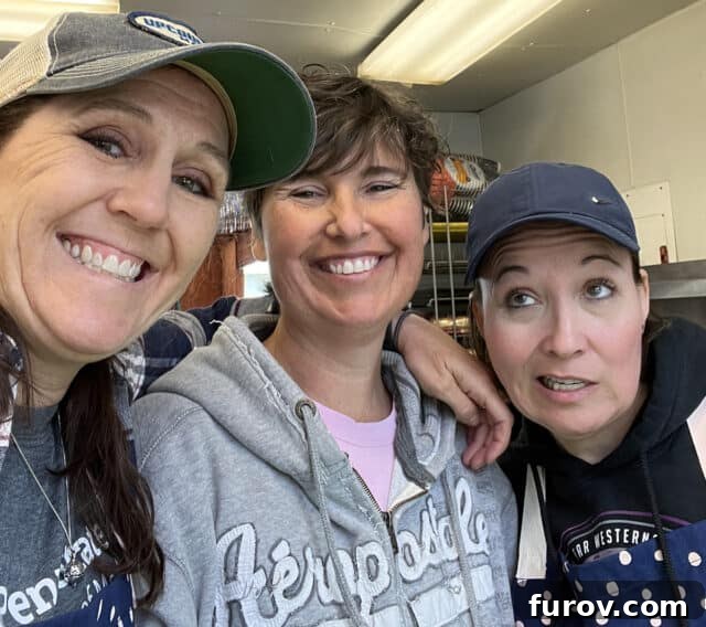Girls' Camp Food Planning: Menus, Tips and Resources for Large Groups 15 Three adult leaders making silly faces for camera.