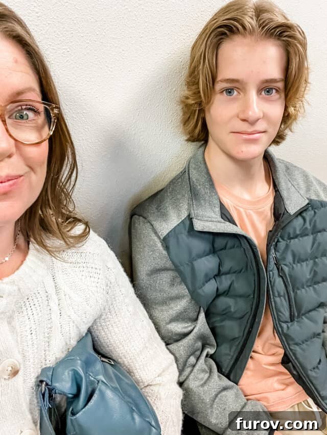 Mom and son selfie.