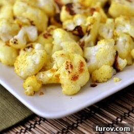 A delicious serving of Curried Cauliflower Popcorn.