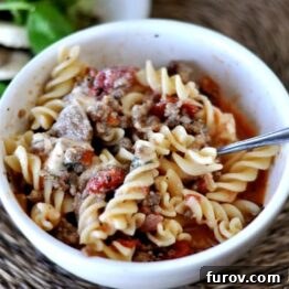 Delicious Lasagna Soup ready to be served