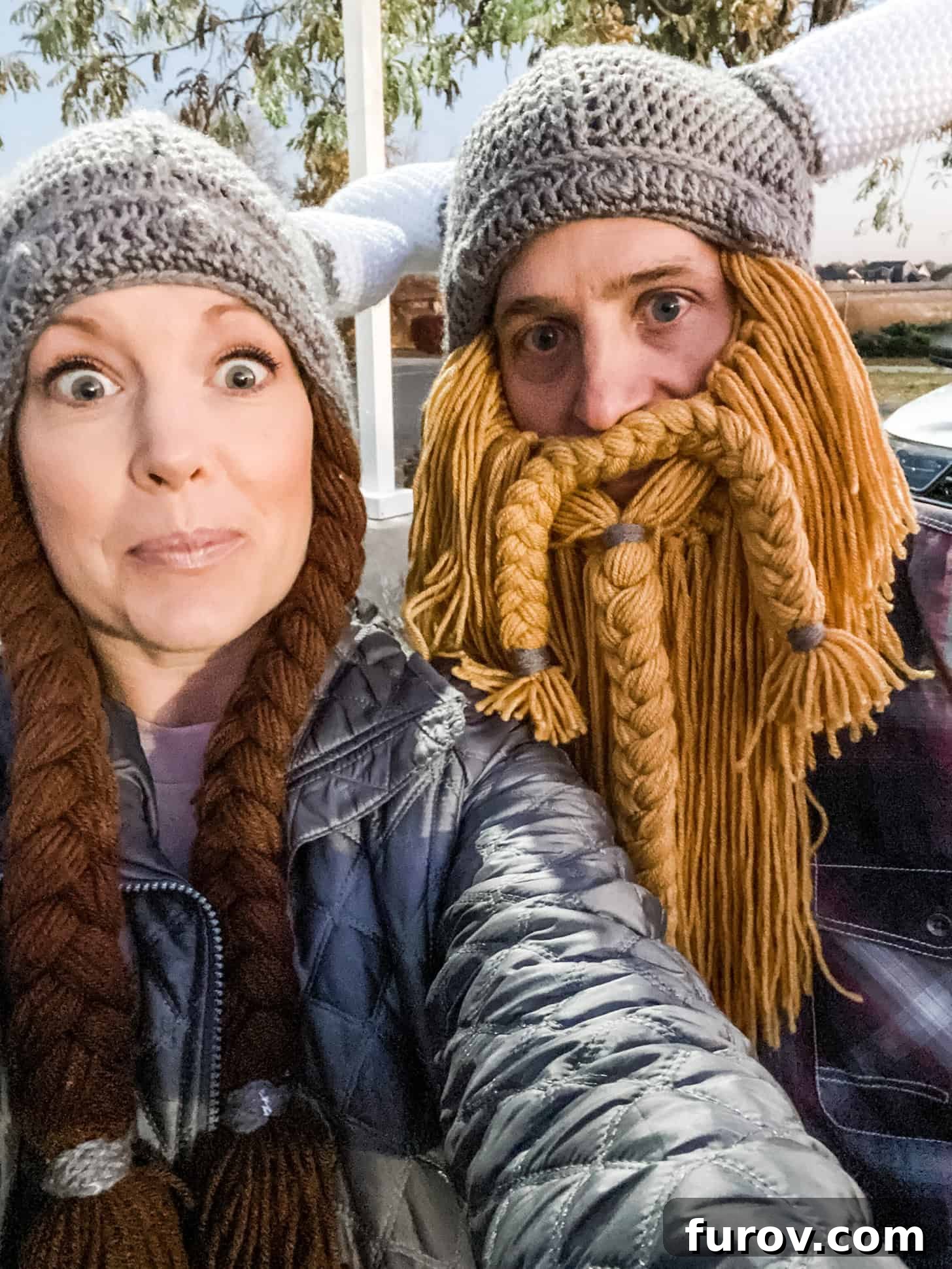 Author wearing a Viking beanie at a Halloween event