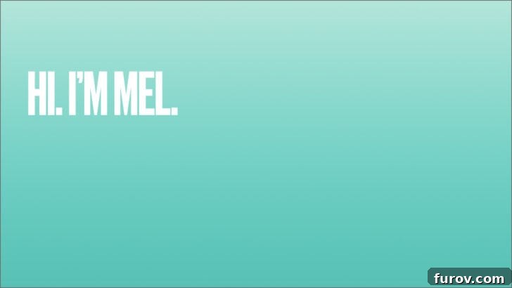 Teal background with the words I'm Mel. This image represents the author introducing herself and her long-standing experience in the culinary world.
