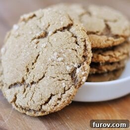 Stack of ginger crinkle cookies