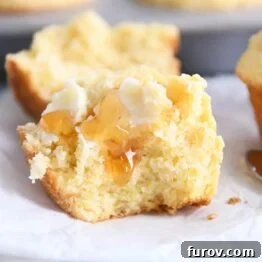 A delicious cornbread muffin.