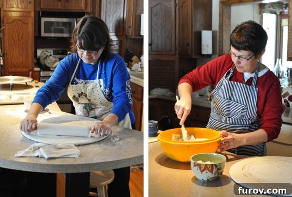 Traditional Norwegian Lefse being rolled and cooked on a griddle, showcasing the preparation process.
