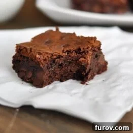 Amazing Tappan Hill Brownies - an aerial view of a tray of freshly baked brownies.