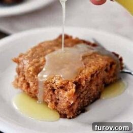 Apple Dapple Cake with Warm Vanilla Cream Sauce