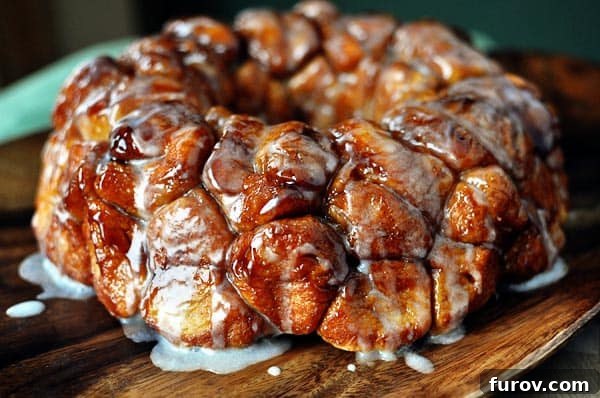 Our Beloved Holiday Rituals Captured This Weekend 7 A delicious glazed monkey bread in a bundt shape, perfectly baked and ready for a festive Christmas morning breakfast.