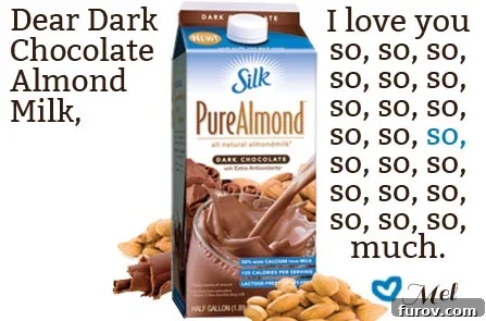Incredible Chocolate Pudding Free From Dairy Eggs and Gluten 3 A carton of Silk PureAlmond dark chocolate almond milk with text all around it.