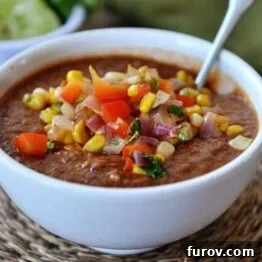 Hearty Smoky Tomato and Black Bean Soup with Zesty Corn Salsa 4 Fire-Roasted Tomato and Black Bean Soup with Fresh Salsa