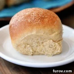 A freshly baked whole wheat dinner roll, golden and inviting, ready to be enjoyed.