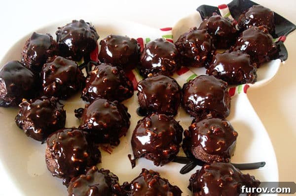 Platter of decadent Chocolate Toffee Brownie Bites, perfect for sharing at any gathering.