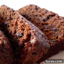 A festive image of the chocolate chip gingerbread cake, highlighting its rich texture.