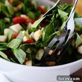 Chopped Spinach and Smoked Gouda Salad with Honey Dijon Vinaigrette