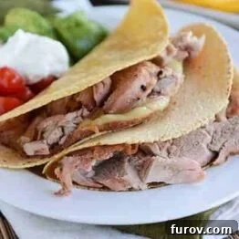 Delicious Grilled Mojo Pork Tenderloin Tacos ready to eat.