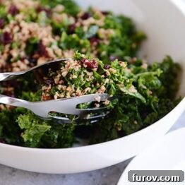 My Favorite Kale Salad with Lemon Vinaigrette and Pecan Parmesan Topping