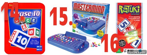 Fast-paced card and dice games including Phase 10 Dice, Mastermind, and Ratuki, ready for competitive play.