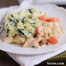 Chicken Shepherd's Pie with Garlic-Kale Mash