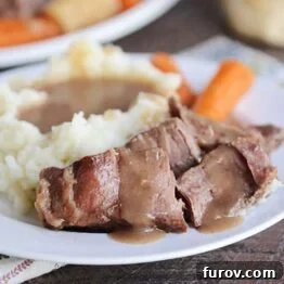 Perfect Pot Roast with Gravy - a delicious slow cooker recipe.