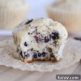 A delicious blueberry cream cheese muffin.