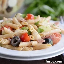 Italian Pasta Salad ready to be served