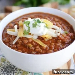 Instant Pot Lentil Chili Stovetop and Slow Cooker Variations 8 alt=""
